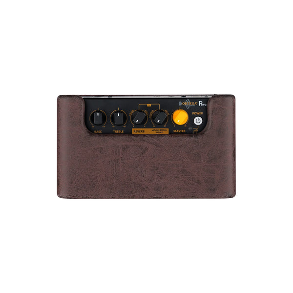 Ortega PTWO Bundle - Portable Rechargeable Bluetooth Acoustic Guitar Amplifier w/ Gig Bag