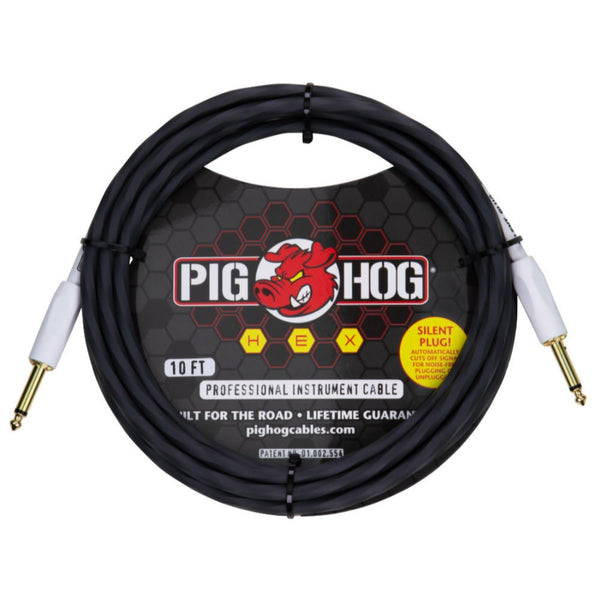 Pig Hog PHSH10GR 10' Hex Series Silent Cable - Grey