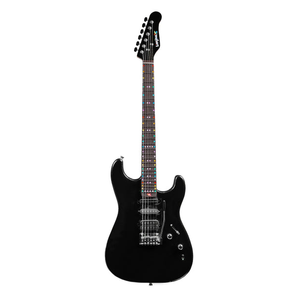 LiteJam Smart Guitar - Full-Spectrum RGB LED Fretboard - Black - w/Gig Bag