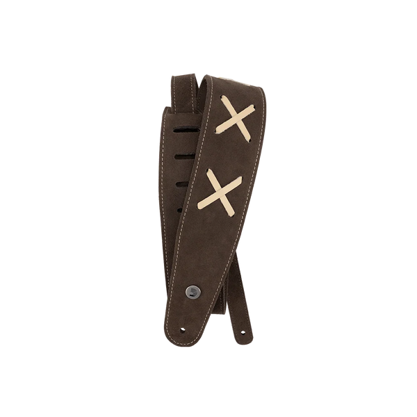 D'Addario 2.5-inch Vintage Suede Guitar Strap - Brown - The Gilmour