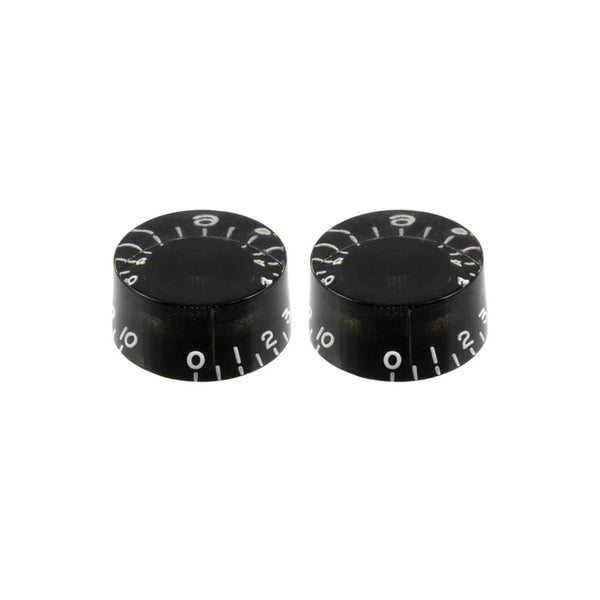 Black Speed Knobs - Universal - For Guitar or Bass - Set of 2