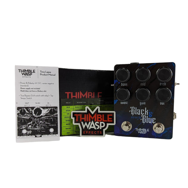 Thimble Wasp Effects - Black & Blue Distortion - Heavy Hi-Gain Pedal