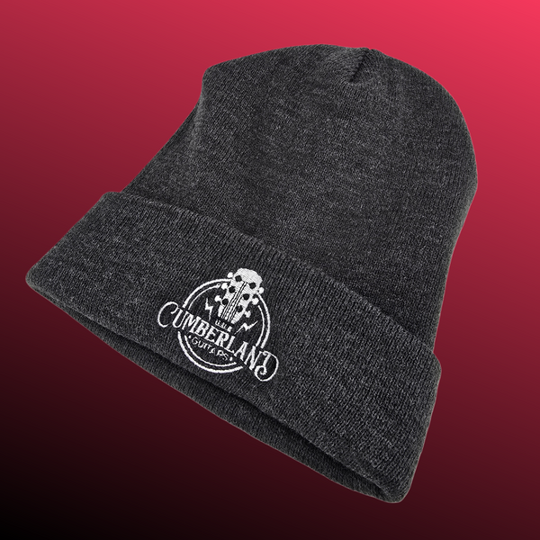 Cumberland Guitars - Cuffed Embroidered Beanie - Dark Heather Grey