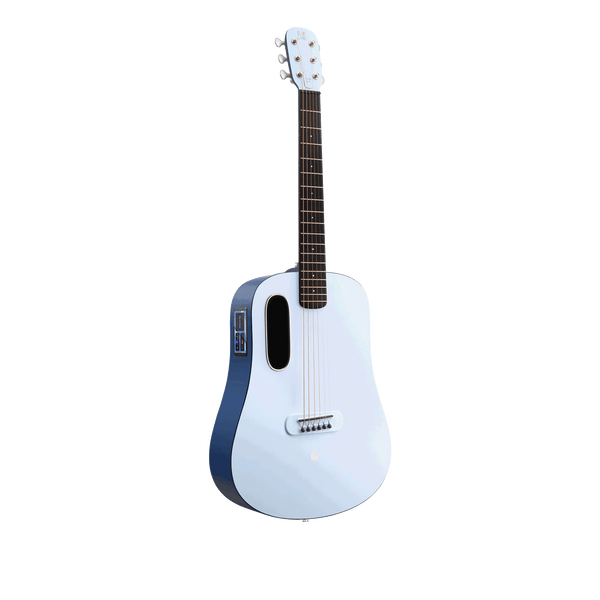 Lava Music Blue Lava Touch Smart Guitar w/ Airflow Bag - Ice / Ocean Blue