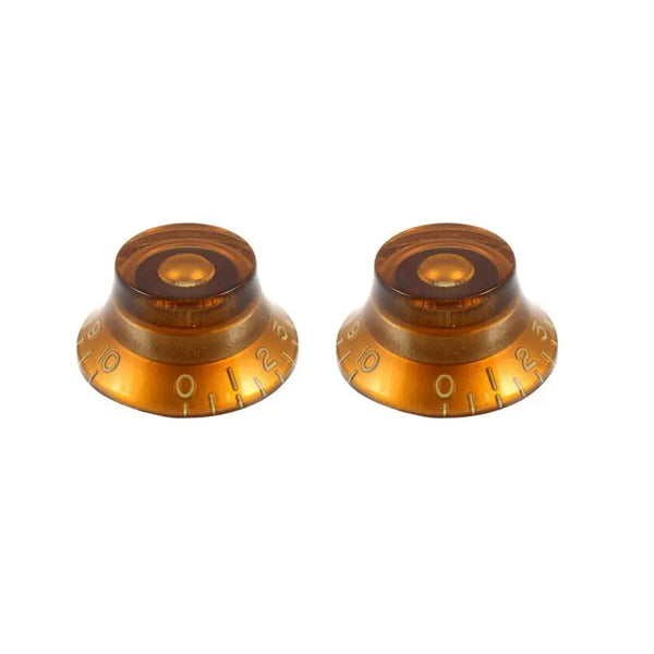 Amber Bell Knobs - Universal - For Guitar or Bass - Set of 2