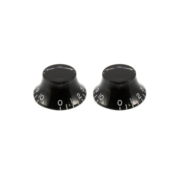 Black Bell Knobs - Universal - For Guitar or Bass - Set of 2