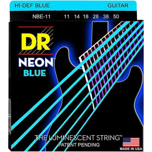 DR Strings - Neon Blue 9-42 Light Guitar Strings - The Luminescent String - Cumberland Guitars