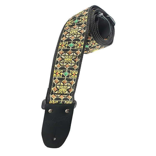 Henry Heller Deluxe Jacquard Strap - Gold and Black Pattern - Cumberland Guitars