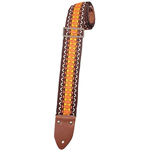 Henry Heller Vintage Reissue Orange and Chocolate Brown Strap - Cumberland Guitars