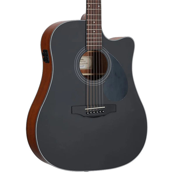Kepma D3-130ABK+ Dreadnaught Cutaway - Acoustic/Electric - w/Acoustifex - Black Matte