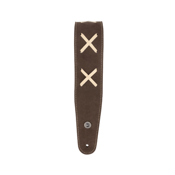 D'Addario 2.5-inch Vintage Suede Guitar Strap - Brown - The Gilmour