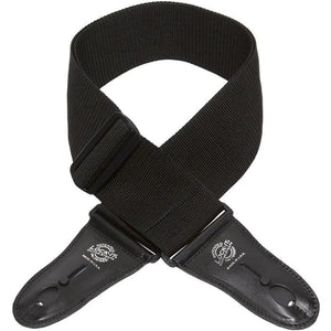 Lock-It 3" Poly Woven Strap - Black - Built-in Locks - Cumberland Guitars