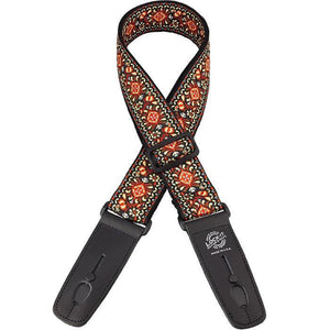 Lock-It - Vintage Chesnut Bay Embroidered Strap - Built-in Locks - Cumberland Guitars