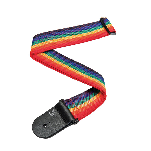 D'Addario Woven Universal Guitar / Bass Strap - Rainbow