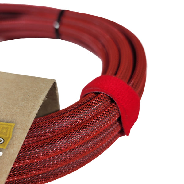 Rattlesnake Cable Co. - 20' Guitar Instrument Cable - Red Weave - Straight to Straight