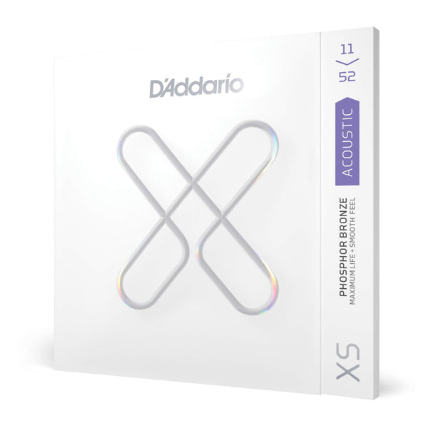 D'Addario XS Coated Phosphor Bronze Acoustic Guitar Strings - 11-52 Custom Light