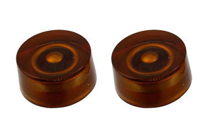 Plain Amber Speed Knobs - Universal - For Guitar or Bass - Set of 2 - No Numbers! - Cumberland Guitars