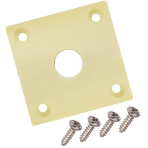 Vintage-Style Square Jack Plate for Les Paul - Cream - Cumberland Guitars