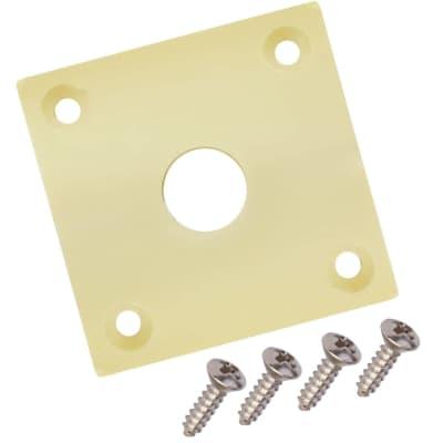 Vintage-Style Square Jack Plate for Les Paul - Cream