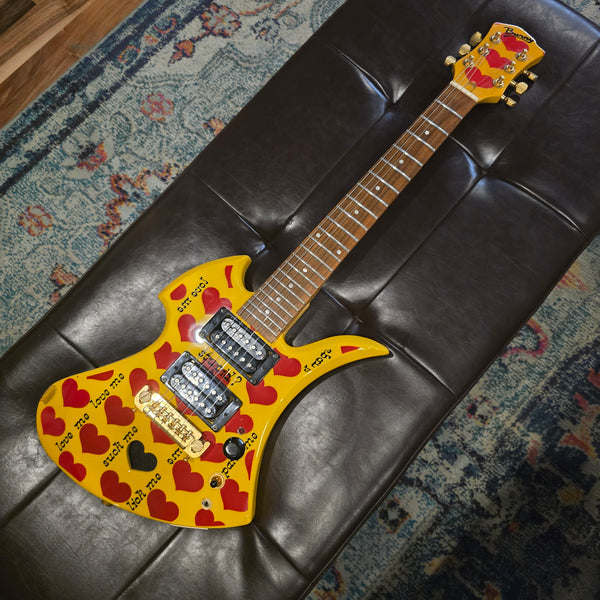 2006 Fernandes Burny YH-JR - Hide Signature Model - Yellow Heart Junior - Built-in-Amp - w/ Gig Bag