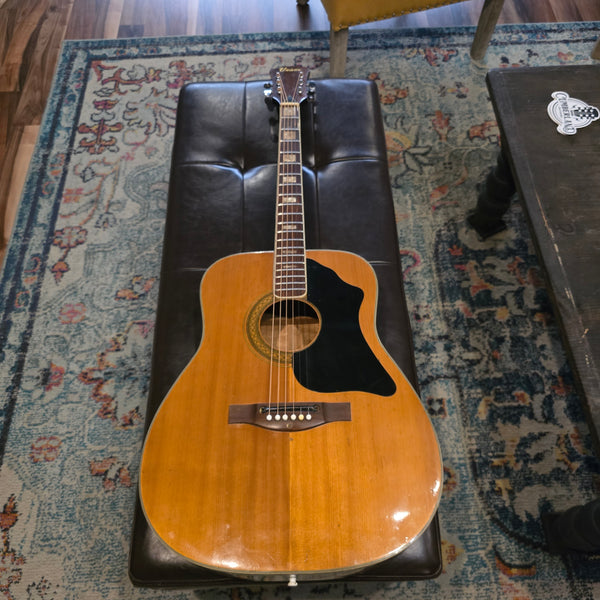 Early 1970's Univox MIJ Dreadnaught - Flame Maple Sunburst - Sold Woods - w/OHSC