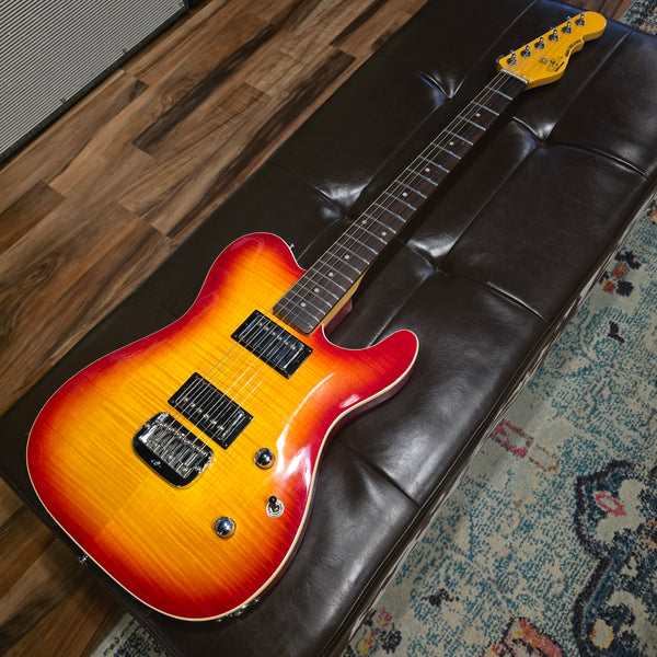 2014 G&L ASAT Deluxe - Tribute Series - Cherry Burst Flametop - w/ Hardshell Case