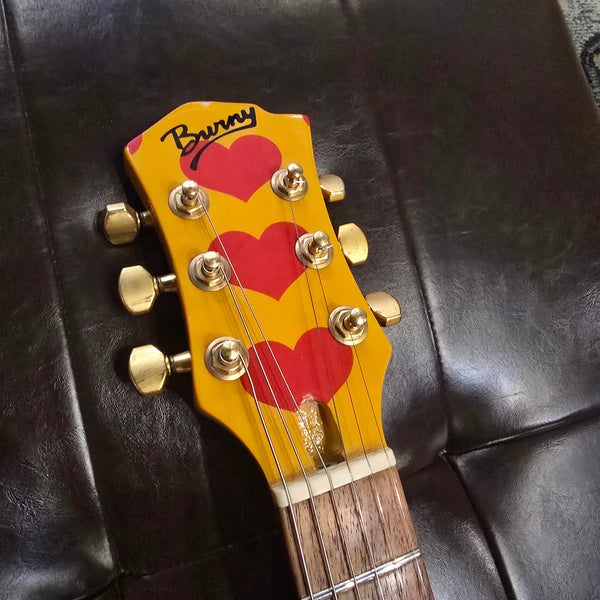 2006 Fernandes Burny YH-JR - Hide Signature Model - Yellow Heart Junior - Built-in-Amp - w/ Gig Bag