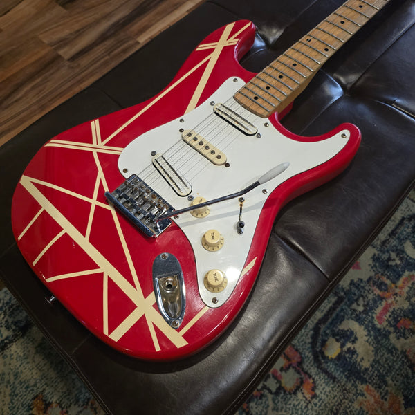 1985 Hondo H-7600 VHT - Van Halen Stripe - Red