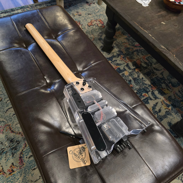 Headless Transparent Lucite LED Light Show Wedge Guitar w/Tremolo