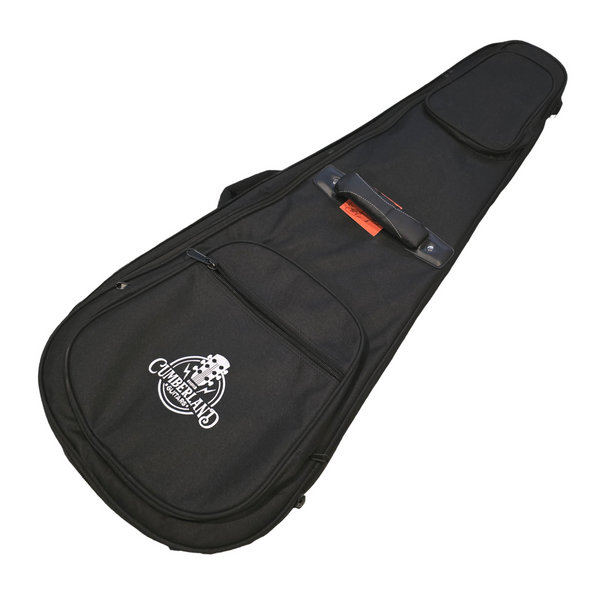 Cumberland Guitars - Embroidered Deluxe Teardrop Electric Bass Guitar Case - Black / Burgundy