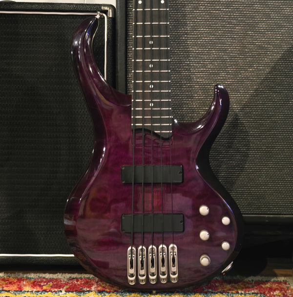 2001 Ibanez BTB 405QM - 5-String Bass - Translucent Purple - w/Hardshell Case
