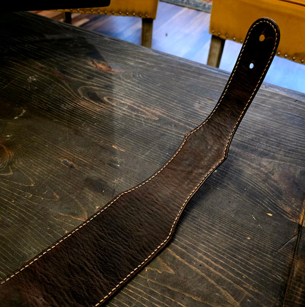 Wolf Briar Leather Company - Hand-Tooled Custom Handmade Guitar Strap - Western Paisley Motif