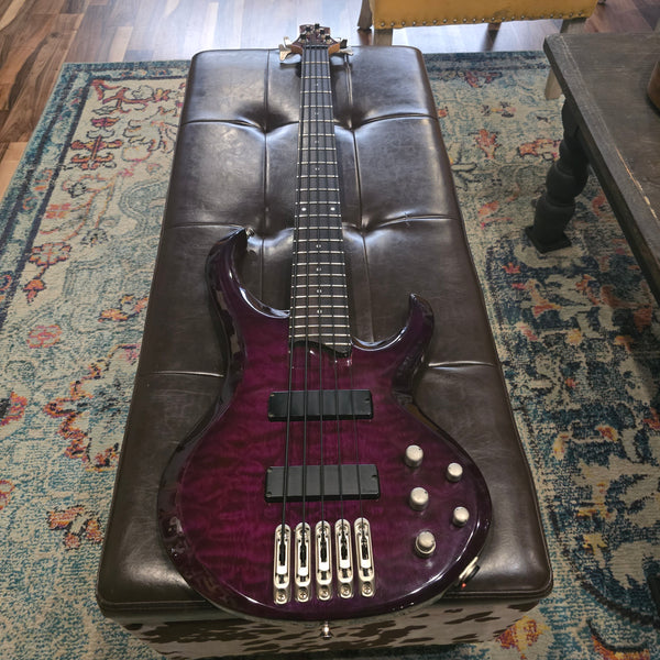 2001 Ibanez BTB 405QM - 5-String Bass - Translucent Purple - w/Hardshell Case