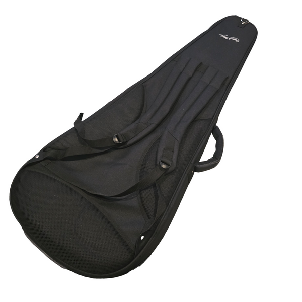 Cumberland Guitars - Embroidered Deluxe Teardrop Dreadnaught Acoustic Guitar Case - Black / Burgundy