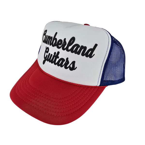 Cumberland Guitars - Puffy Trucker Hat - Red/White/Blue/Black
