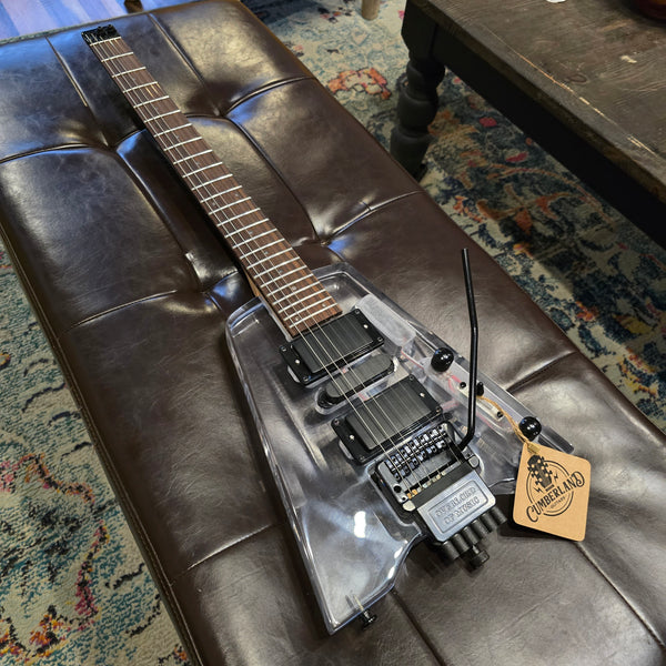 Headless Transparent Lucite LED Light Show Wedge Guitar w/Tremolo