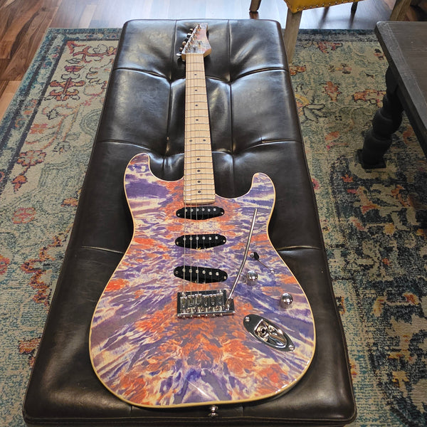 Lyman LS-400 Prototype - S-Style Electric Guitar - One-of-a-Kind Psychedelic Graphics