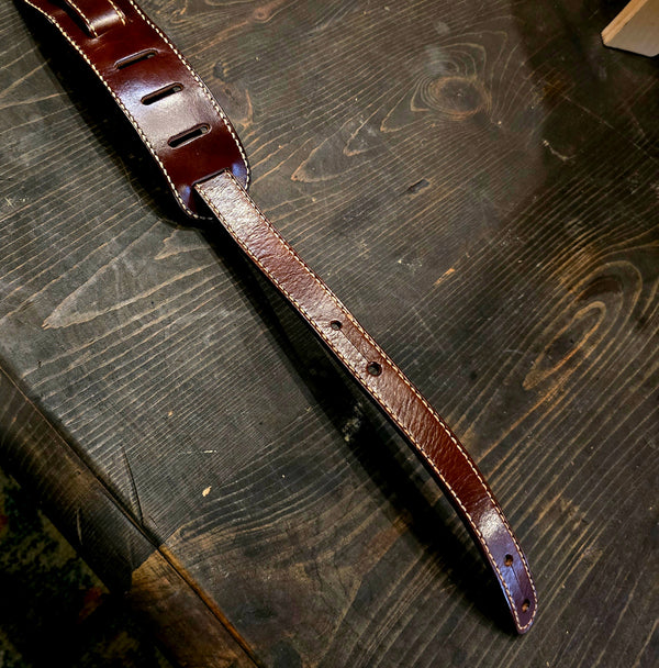 Wolf Briar Leather Company - Hand-Tooled Custom Handmade Guitar Strap - Leaf and Acorn Motif