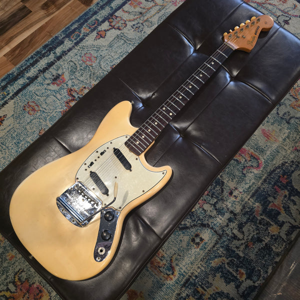 1965 Fender Mustang - Factory Refin White - Slab Board w/ Case
