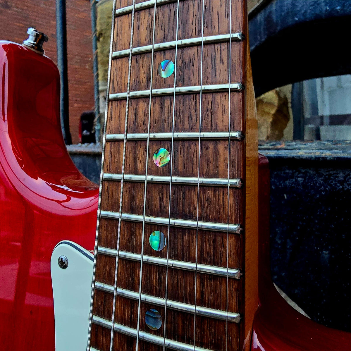 2000 Fender American Deluxe Stratocaster - Crimson Red Transparent