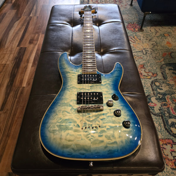 2018 Schecter Omen Extreme - Ocean Blue Burst - w/ Hardshell Case