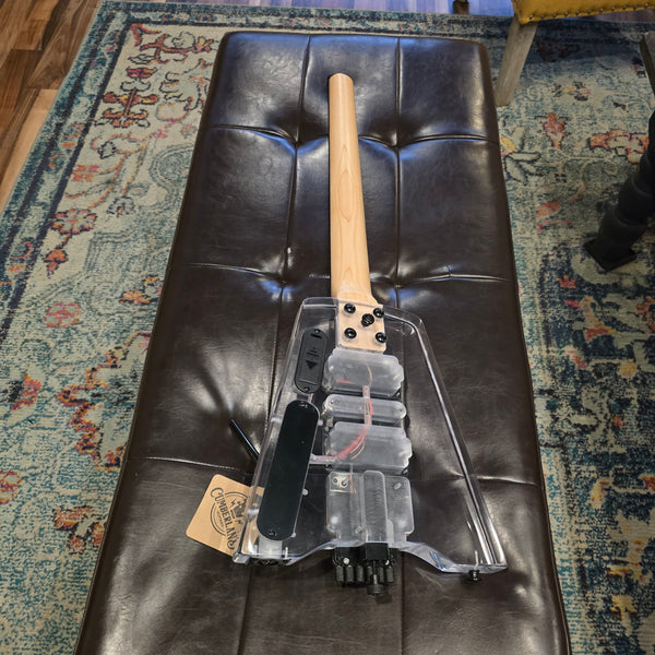 Headless Transparent Lucite LED Light Show Wedge Guitar w/Tremolo