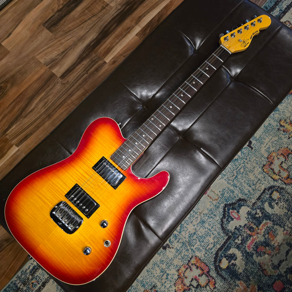 2014 G&L ASAT Deluxe - Tribute Series - Cherry Burst Flametop - w/ Hardshell Case