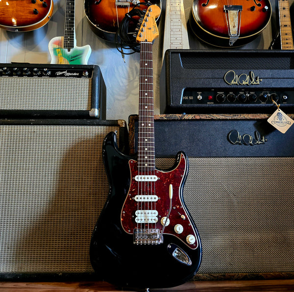 2011 Fender Lone Star Deluxe Strat - Black Stratocaster - Texas Specials + Pearly Gates HSS