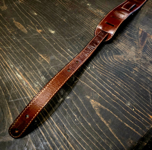 Wolf Briar Leather Company - Hand-Tooled Custom Handmade Guitar Strap - Western Paisley Motif