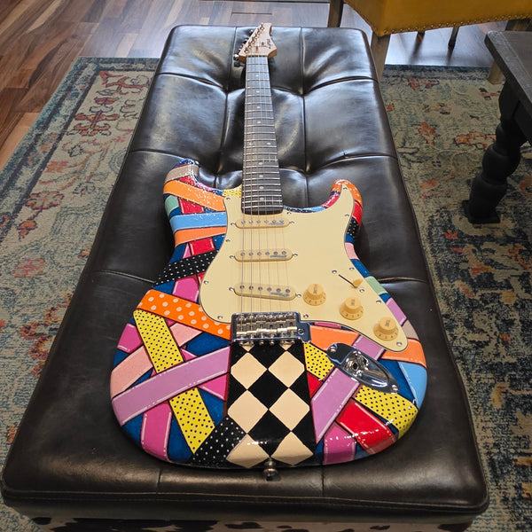 Lyman Artist Texture Series - Hand Painted - One-of-a-Kind Guitar - Multi-color - w/Gig Bag