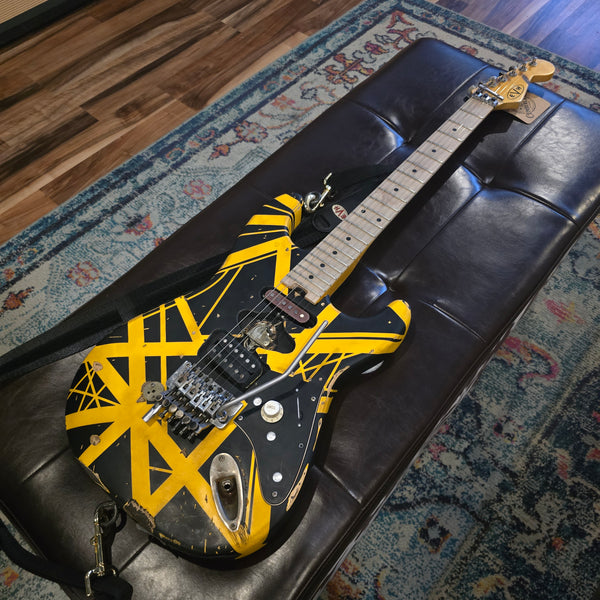 Used Judah Guitars - EVH Stripe Series Relic - Yellow/Black - Frankenstein Bumblebee - w/Hardshell Case