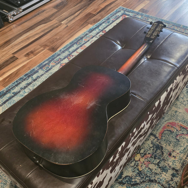 1930s Spiegel Vaquero - Amateur Hour 2 - Stencil Graphic Cowboy Musician Parlour Acoustic Guitar - w/ Bag