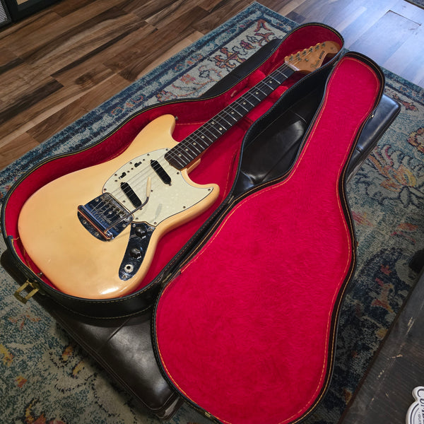 1965 Fender Mustang - Factory Refin White - Slab Board w/ Case