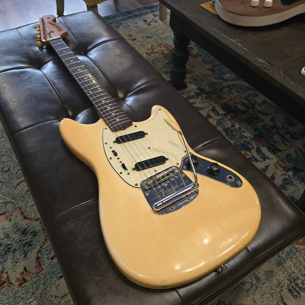 1965 Fender Mustang - Factory Refin White - Slab Board w/ Case